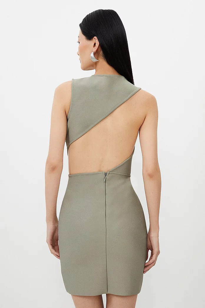 Figure Form Bandage Cut Out Detail Knit Mini Dress | Karen Figure Form Bandage Cut Out Detail Knit Mini Dress | Karen